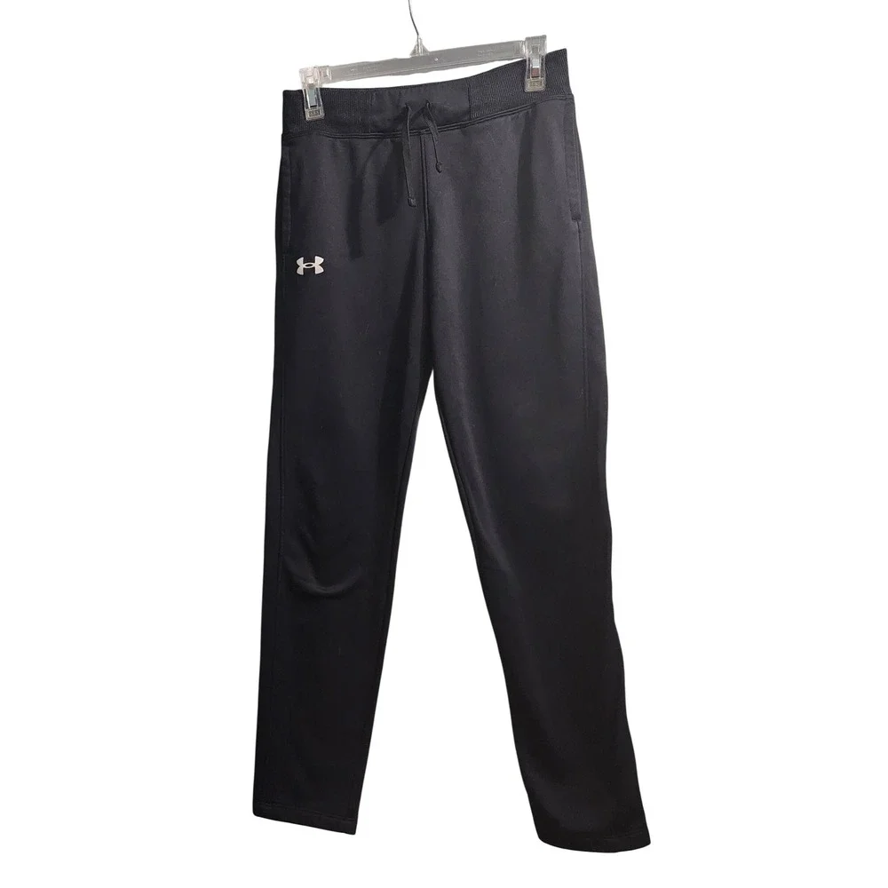 Under Armour Kids Black Loose Fit Athletic Jogger Pants Youth Large YLG